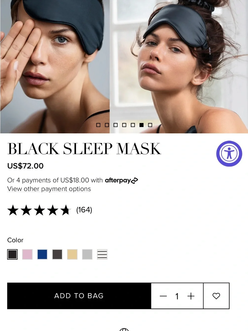slip Black Pure Silk Sleep Mask